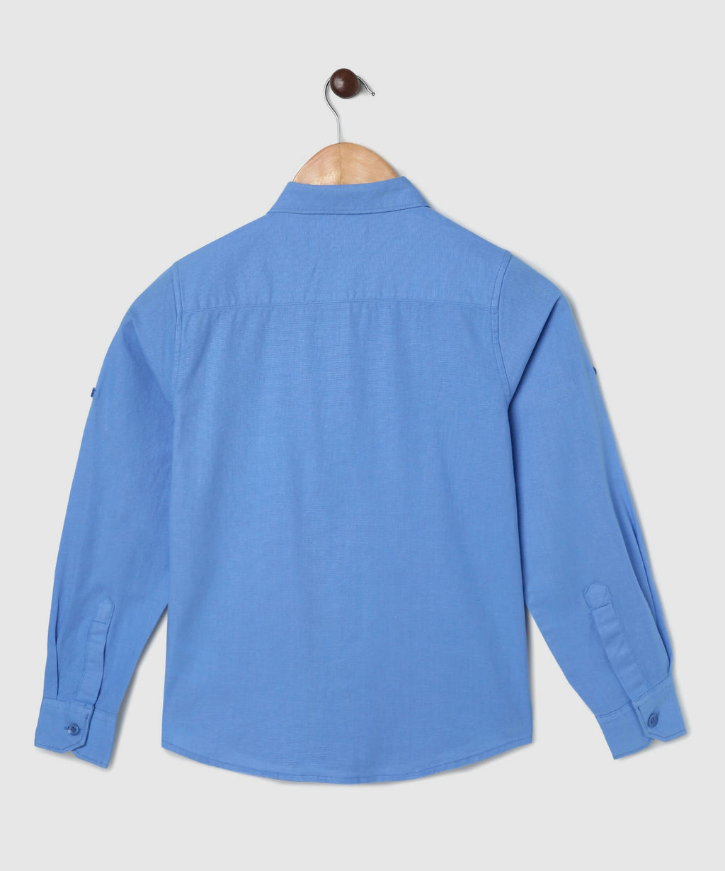 Manet Boys Full Sleeves Solid Shirt - Light Blue | Grocsy