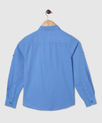 Manet Boys Full Sleeves Solid Shirt - Light Blue | Grocsy