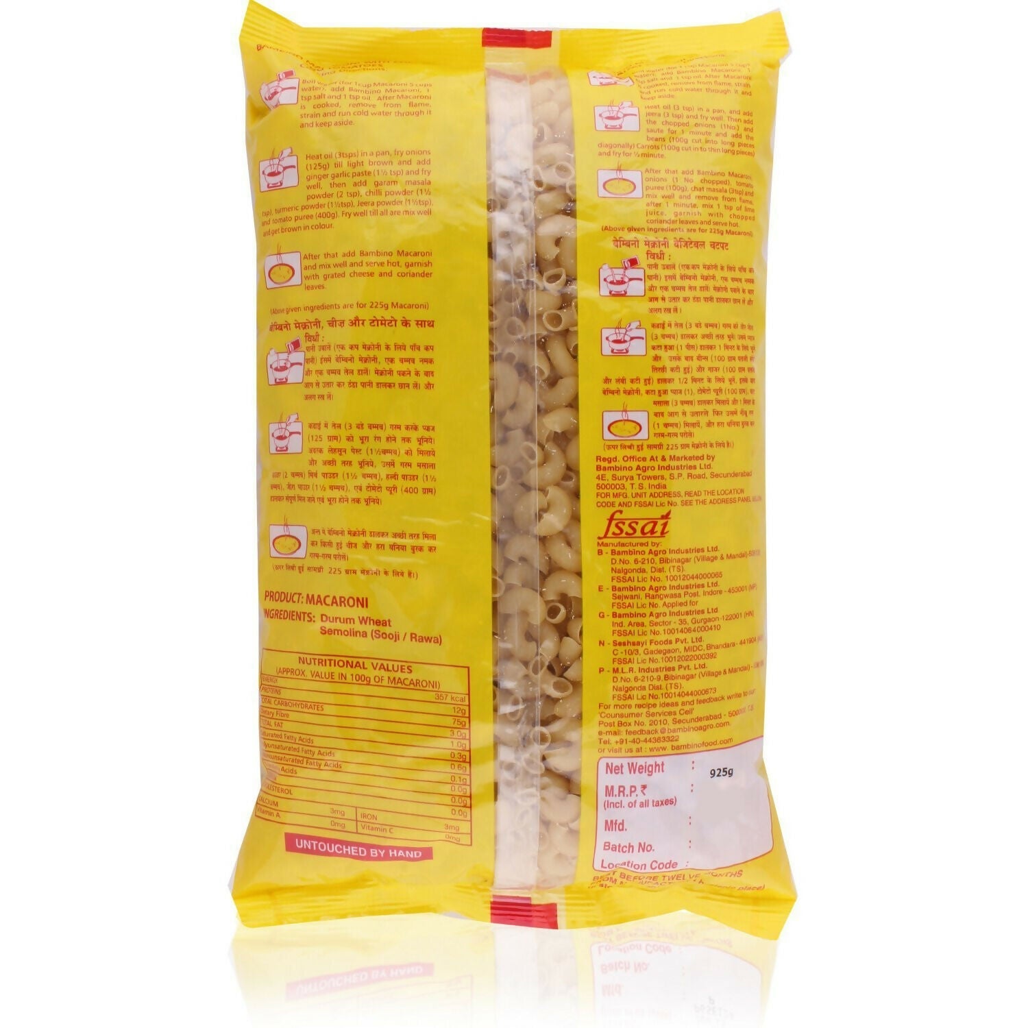 Bambino Pasta - Macaroni Pep, Vegetarian | Grocsy