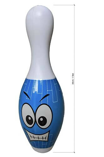 Kipa Big Size Plastic Blue Bowling Set 6 Pins 2 Balls Large Bowling Toy for Kids Multi Color with Smart Chain Carry Case | Grocsy