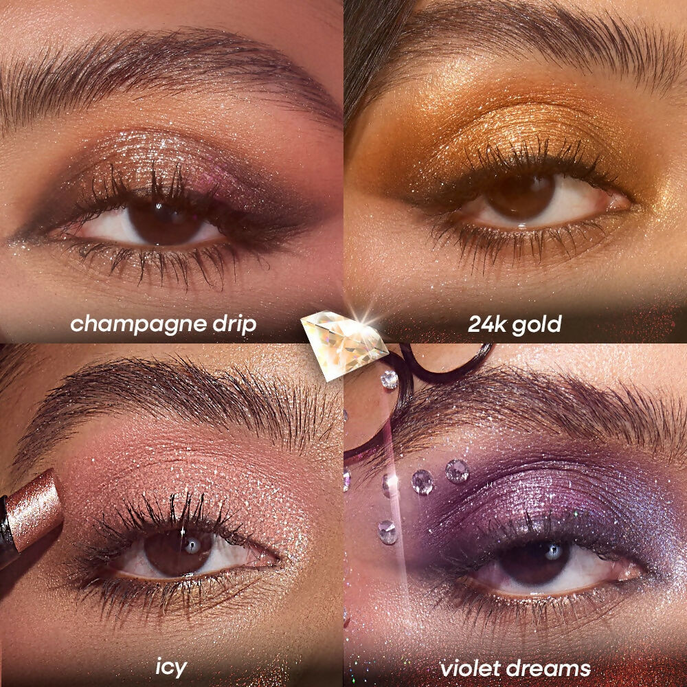 Nykaa Diamond Jelly Cooling Shimmer Eyeshadow Stick - Multi-Use, High Shine Glitter - Champagne Drip | Grocsy