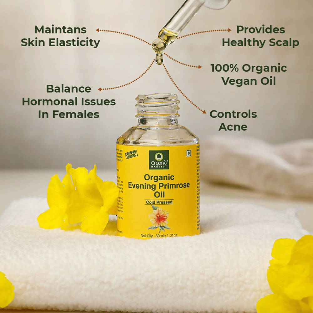 Organic Harvest Cold Pressed Organic Evening Primrose Oil | Grocsy