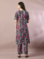 Myshka Women's Multi Printed Cotton Straight Party Kurta Set | Grocsy