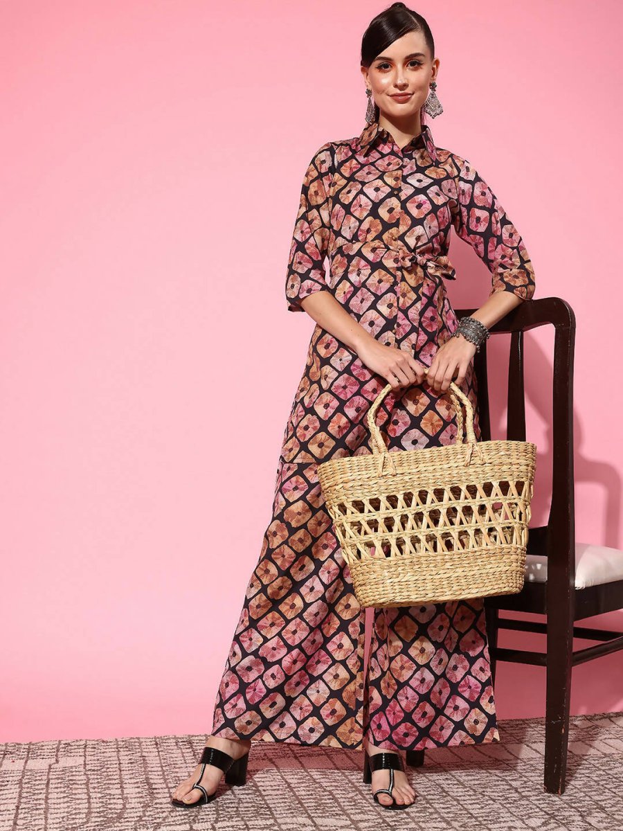 Ahalyaa Women's Traditional Wear Co-ods - Black | Grocsy
