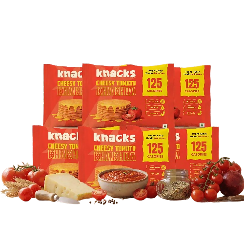 Knacks Coin Khakhra Crisps - Cheesy Tomato Flavour | Grocsy