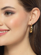 NVR Gold-Polished Contemporary Hoop Earrings | Grocsy