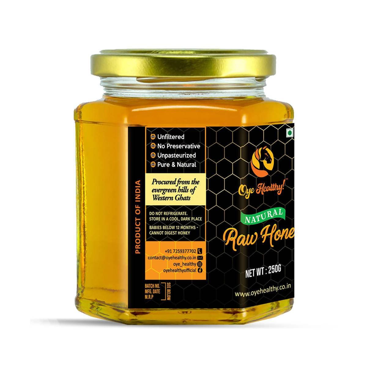 Oye Healthy Natural Raw Honey - Combo Pack of 2 (500gm+250gm) | Grocsy