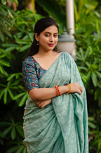 Rama Jute Silk Woven Design Saree with Unstitched Blouse - Hiral Fashion | Grocsy