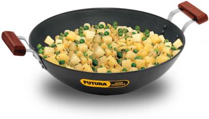 Hawkins Futura Hard Anodised Deep Fry Pan Flat Bottom Kadhai 5 L (AD50) | Grocsy