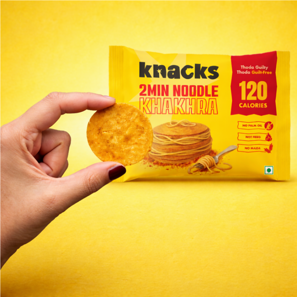 Knacks Coin Khakhra Crisps - 2Min Noodle Flavour | Grocsy