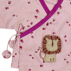 Mhyssa Mufasa Half Sleeve Wrap Style Pink T-shirt With Shorts Set For Kids | Grocsy