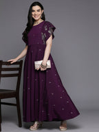 Ahalyaa Women's Traditional wear Kurta Set - Burgundy | Grocsy