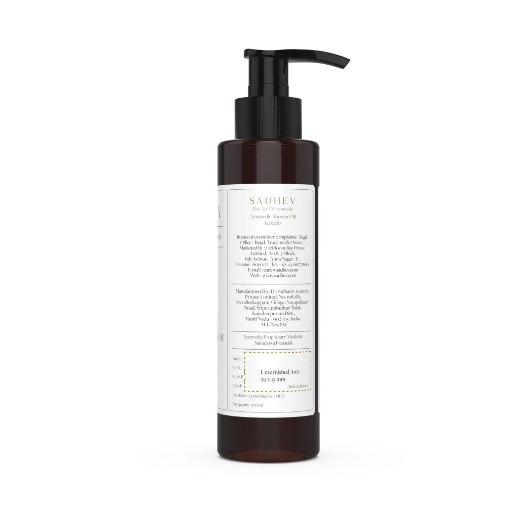 Sadhev Ayurvedic Lavender Shower Oil | Grocsy