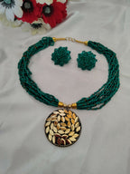 Inhanns All-Day Statement Beaded Necklace Set - Sea Green | Grocsy