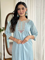 Lavender Viscose chanderi Stitched Suit With Dupatta - Tanisha | Grocsy