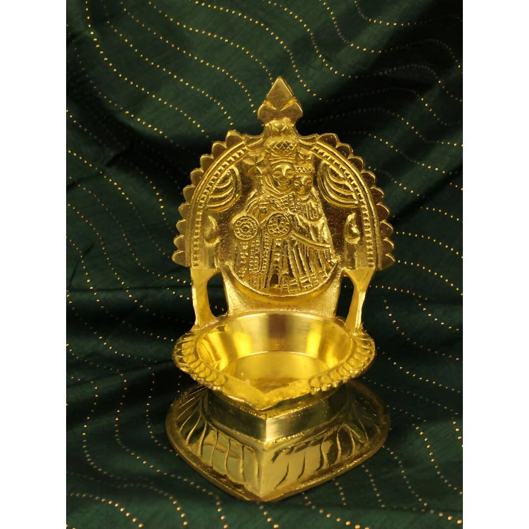 Spillbox Gold-Toned Brass Mother Mary Diya Pooja Essential | Grocsy