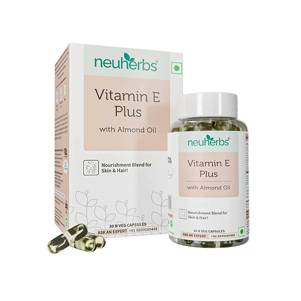 Neuherbs Vitamin E Plus Veg Capsules With Almond Oil | Grocsy