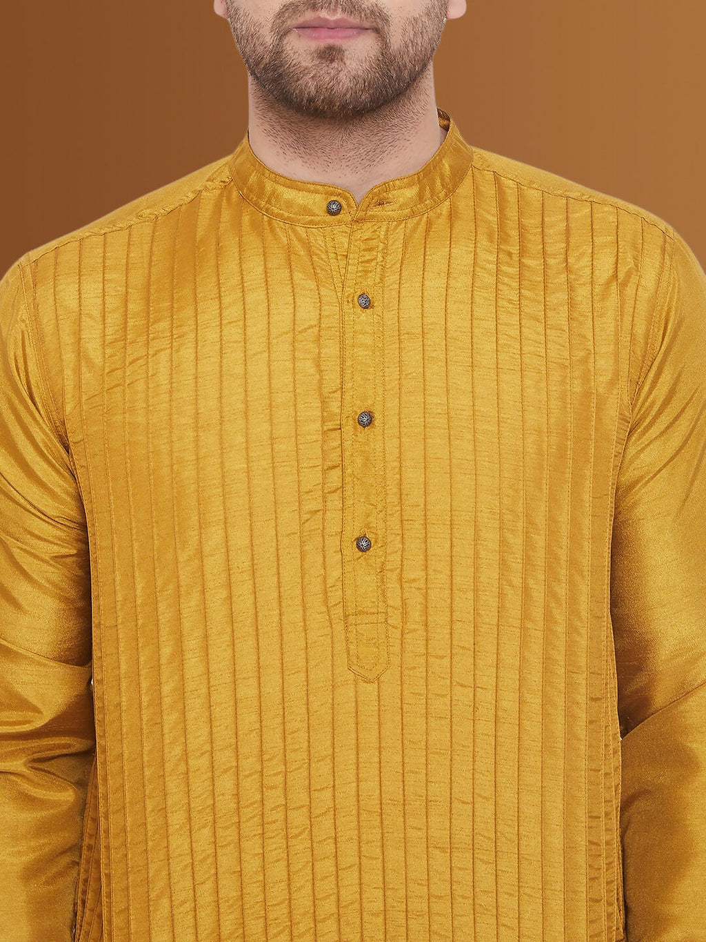 Even Apparels Men's Pintuck Fancy Beige Kurta | Grocsy