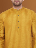 Even Apparels Men's Pintuck Fancy Beige Kurta | Grocsy