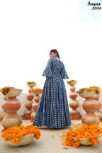 Aayaa Pure Ab Cotton Gown With Heavy Digital Print - Multi Color | Grocsy