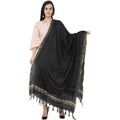 A R Silk Golden Border Regular Dupatta Color Black Dupatta or Chunni | Grocsy
