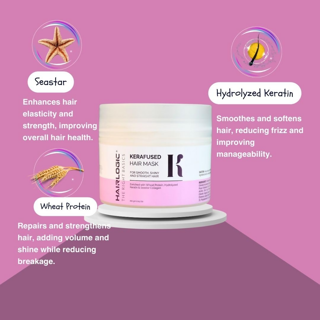 Hair Logic Kerafused Mask For Frizzy Hair Ideal for Men & Women | Grocsy