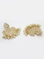 NVR Women Gold-Polished Kundan Chandbali Earrings | Grocsy