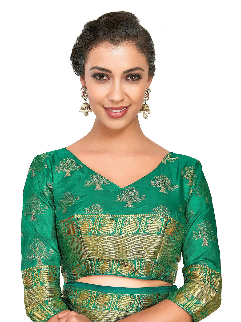 Mimosa Women's Gold Kanchipuram Silk Saree | Grocsy