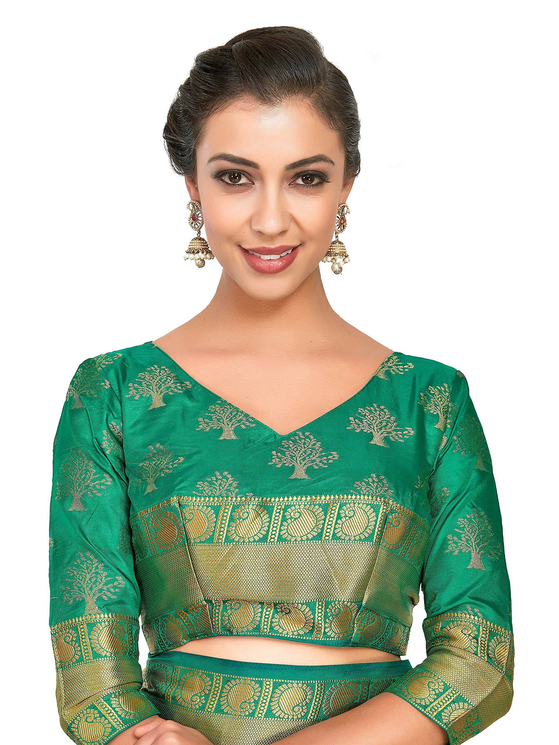 Mimosa Women's Gold Kanchipuram Silk Saree | Grocsy