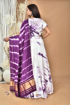 Morchari Women Tai Dai And Hand Embroidery Lehenga-Purple | Grocsy