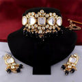 Joban Fashion Black kundan work Necklace Set | Grocsy