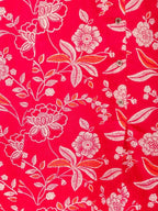 Aramya High Low Soft Cotton Floral Print Women's Kurta - Red | Grocsy