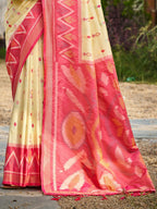 Shree Shyam Fashion Cream Soft Silk Saree | Grocsy