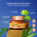 Just Herbs Pure Ghee & 24K Gold Deep Nourishing Night Treatment Cream | Grocsy