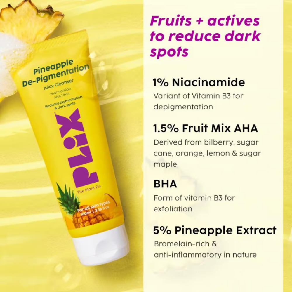 PLIX The Plant Fix Pineapple Depigmentation Regime With Fruity Toner & Cleanser | Grocsy