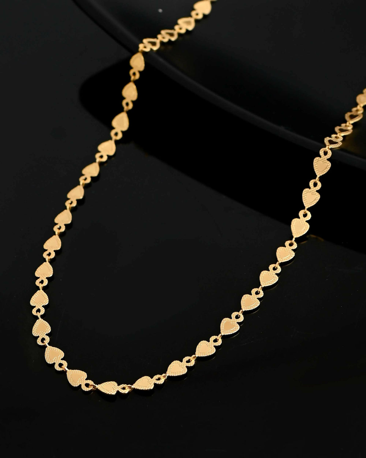 VOJ Gold-Polished Heart Shaped Chan for Women | Grocsy