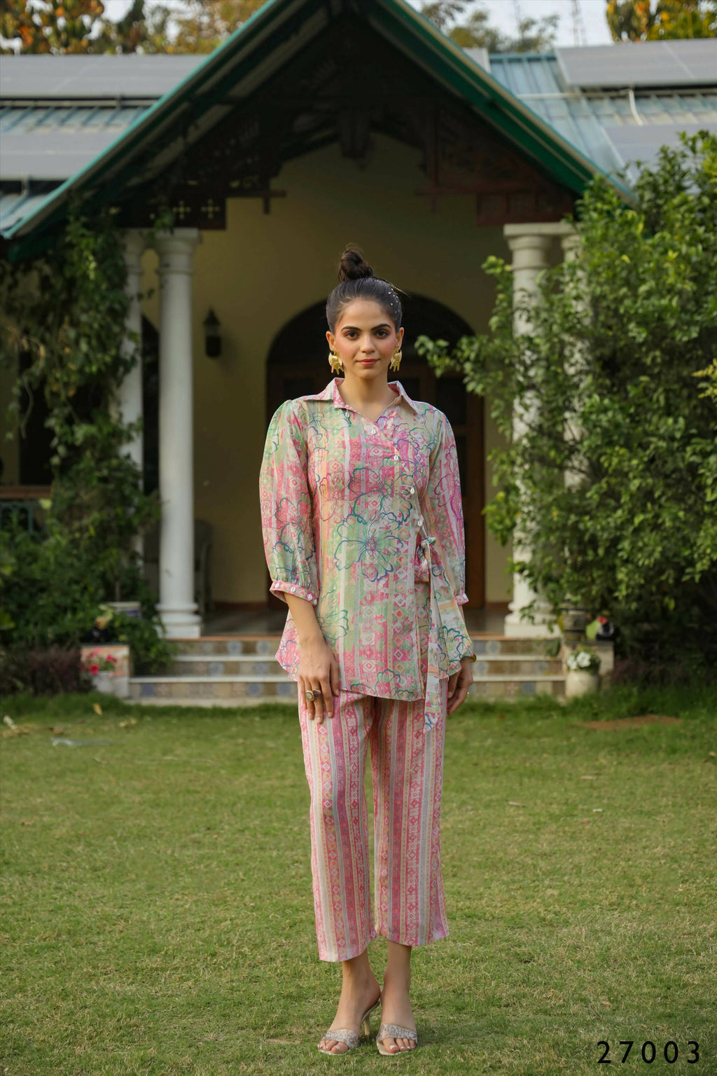 Women's Casual Fashionable Multi Mull Cotton co-ord set - Anya | Grocsy