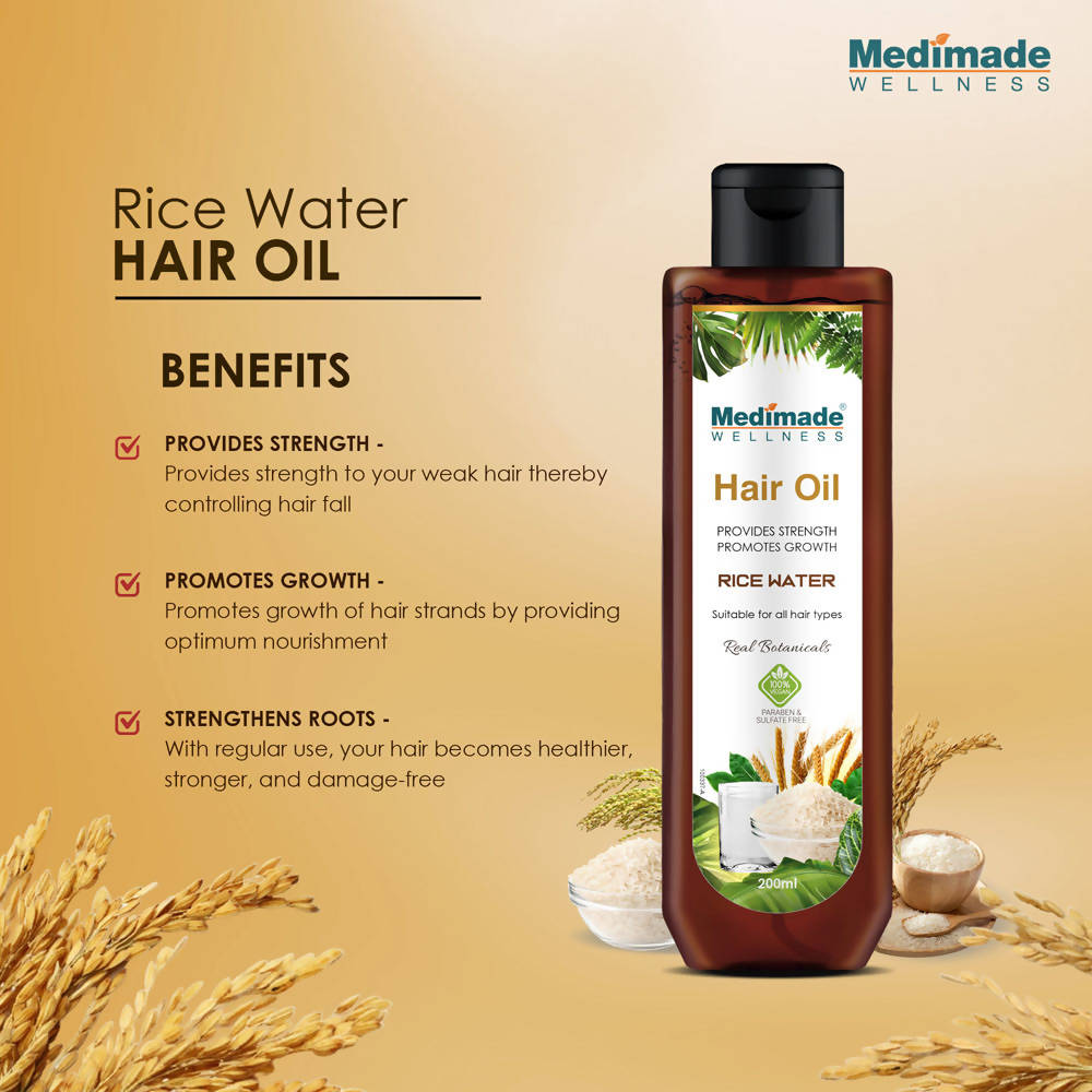 Medimade Wellness Rice Water Hair Oil | Grocsy