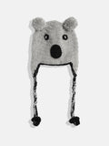 Chutput Kids Woollen Hand Knitted Kuala Bear Detail Cap - Grey | Grocsy