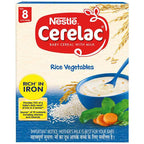 Nestle Cerelac Baby Cereal with Milk - Rice Vegetables, From 8 to 12 Months | Grocsy