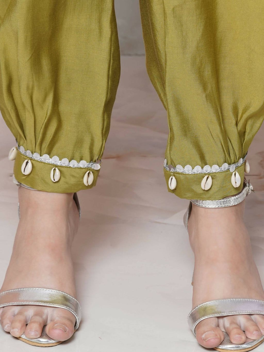 Women Republic Green Art Silk Embroidered Kurta with Afghani Salwar | Grocsy