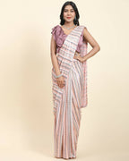 Peach Pure Georgette Sequence work Ready to wear Saree with stitched Blouse - Satiksha | Grocsy