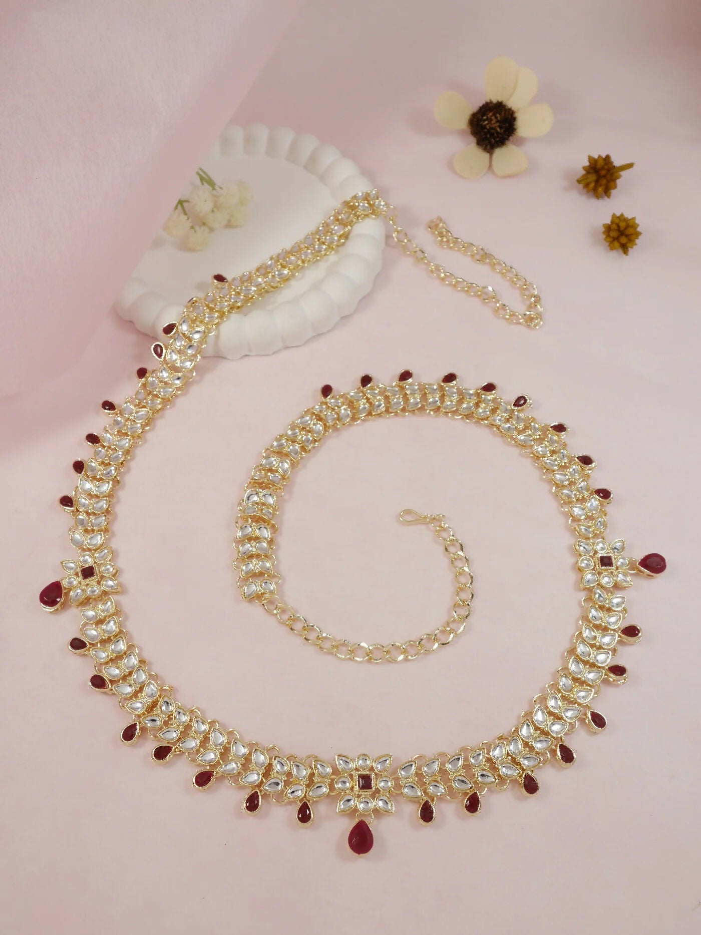 Joban Fashion Red Zinc Alloy Waist Chain For Women | Grocsy