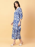 Joban Fashion Blue Cotton Printed & Hand Work Co-ord Set | Grocsy