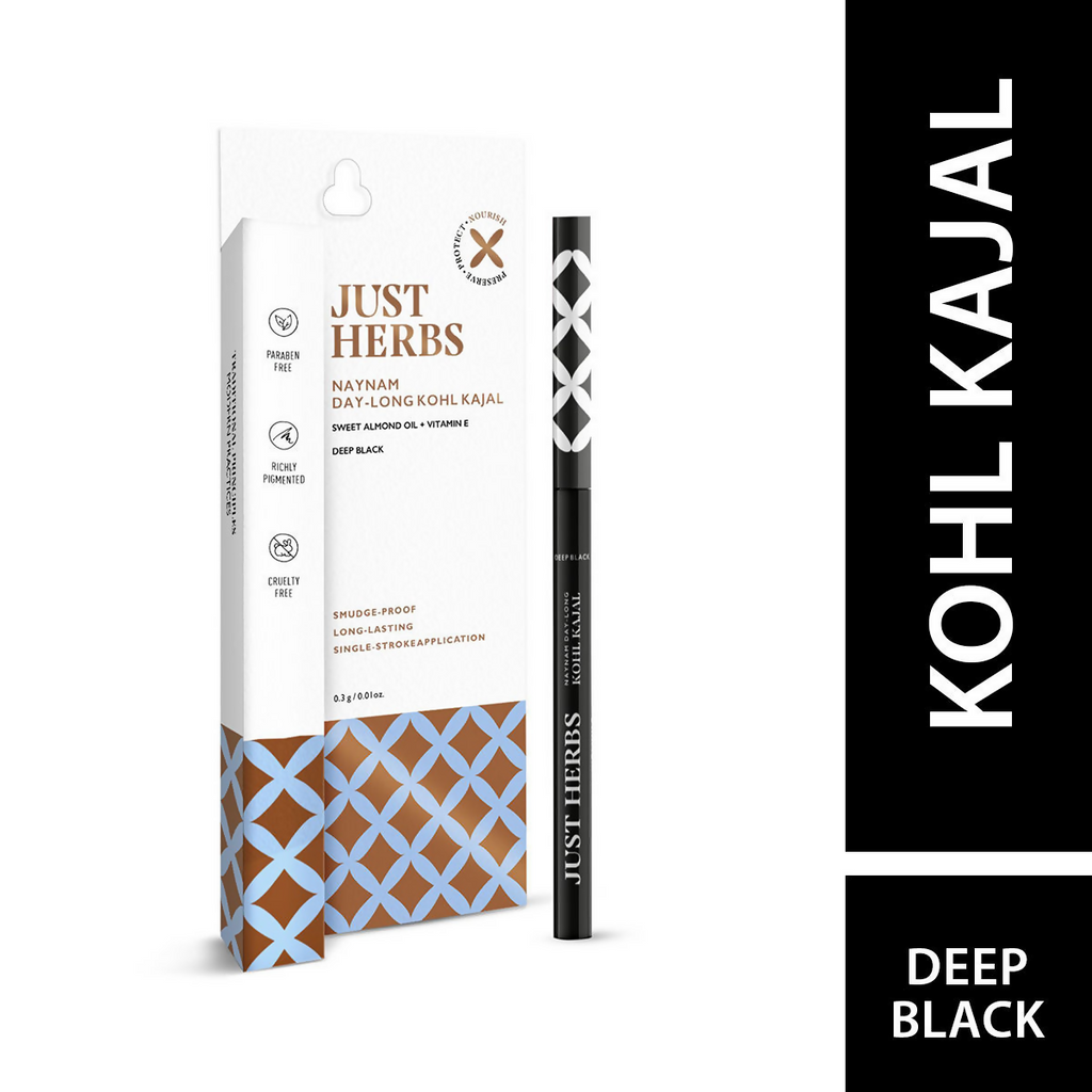 Just Herbs Naynam Day - Long Kohl Kajal | Grocsy