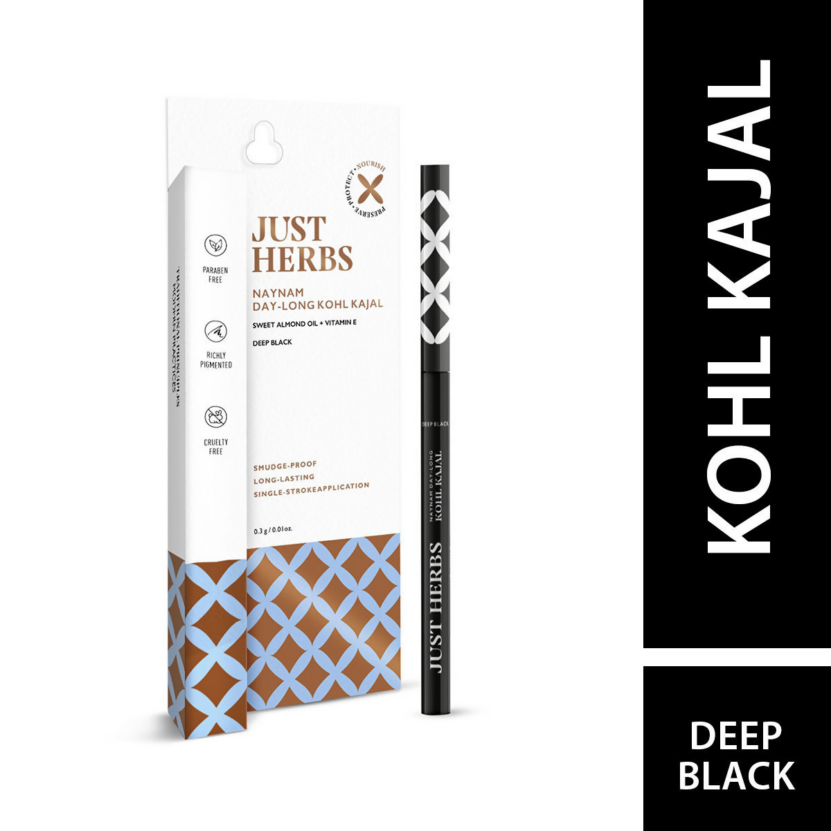 Just Herbs Naynam Day - Long Kohl Kajal | Grocsy
