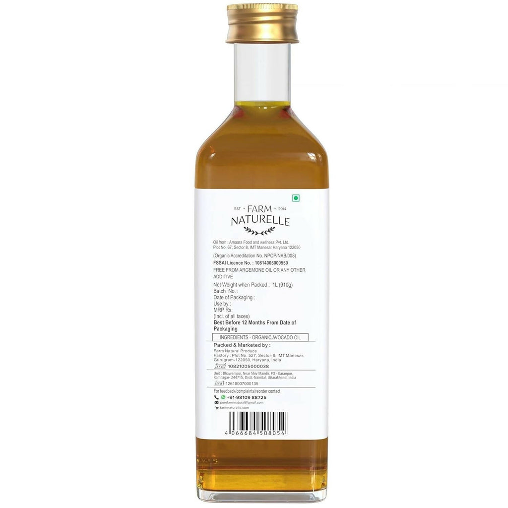 Farm Naturelle 100% Pure Extra Virgin Avocado Oil | Grocsy