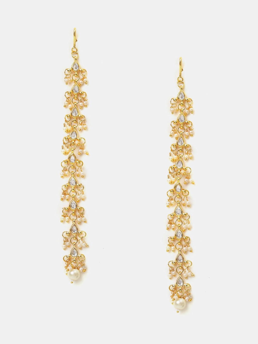Ruby Raang Pearl And Stones Earrings | Grocsy