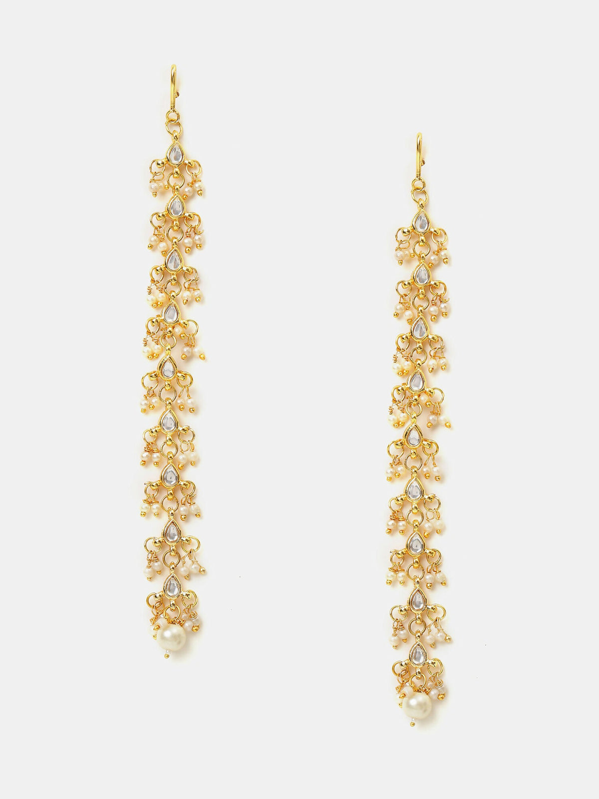 Ruby Raang Pearl And Stones Earrings | Grocsy