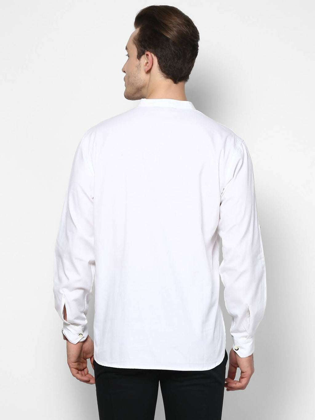 Even Apparels Band Collar White Color Pure Cotton Men's Kurta | Grocsy